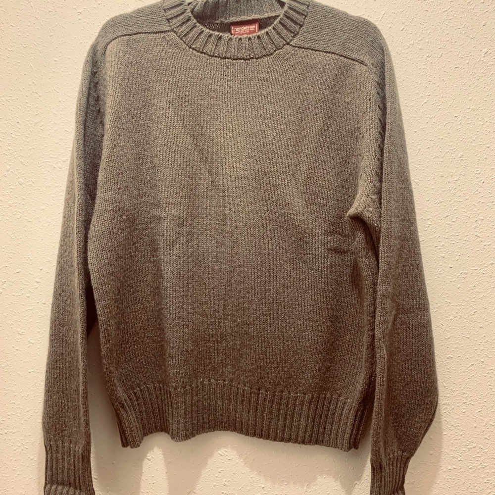 Vintage Nordstrom 100% Scottish Shetland Wool Sweater Mens X-Large Brown